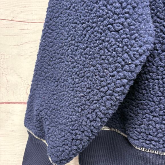 JW Anderson UNIQLO Blue Reversible Sherpa Fleece Crew Neck Sweatshirt Size M - Picture 4 of 11